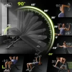 Flybird adjustable weight bench with multiple incline and decline positions, ideal for strength training and muscle building at home or in the gym.